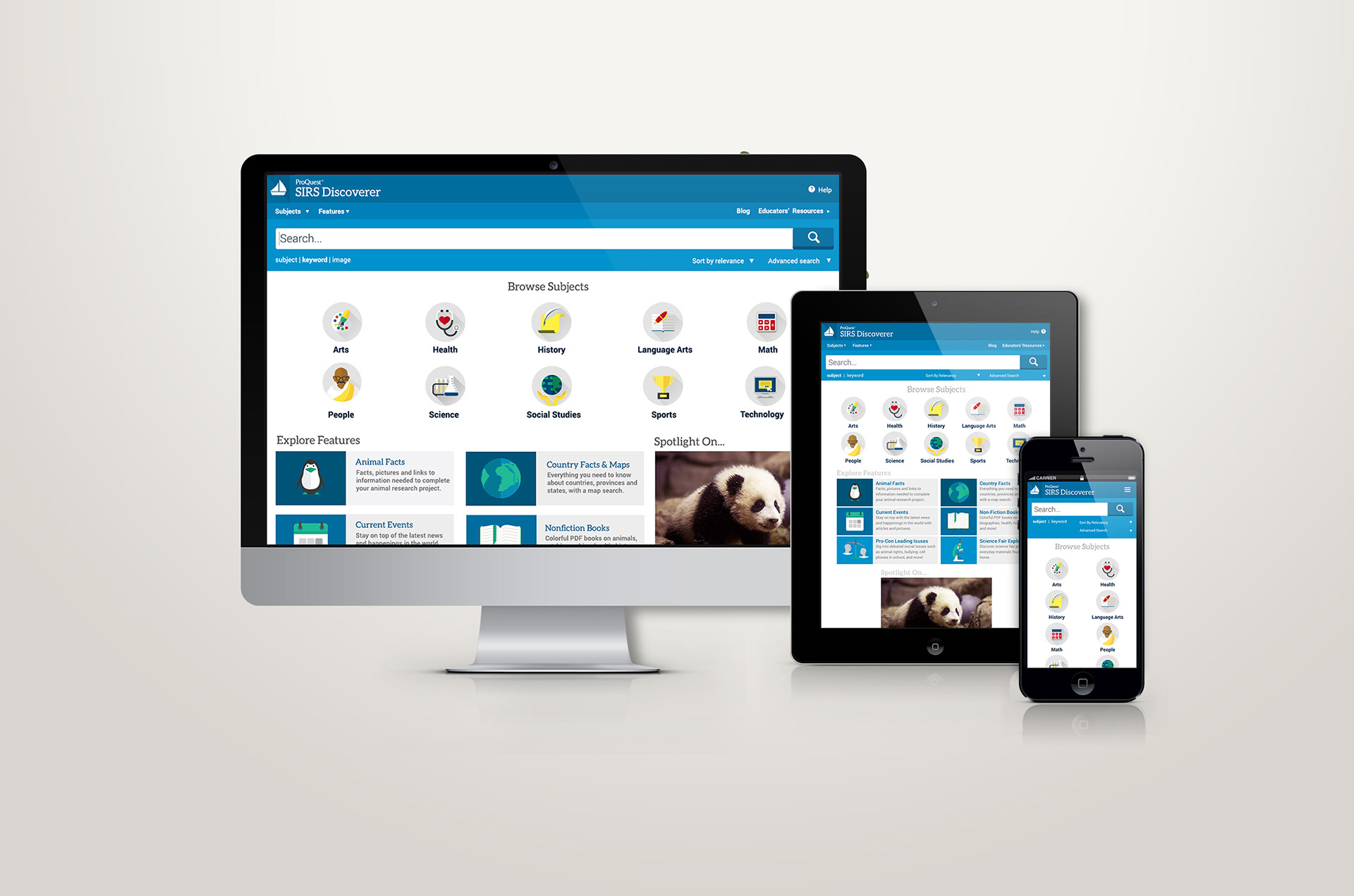 Discoverer research experience on desktop, tablet, and phone