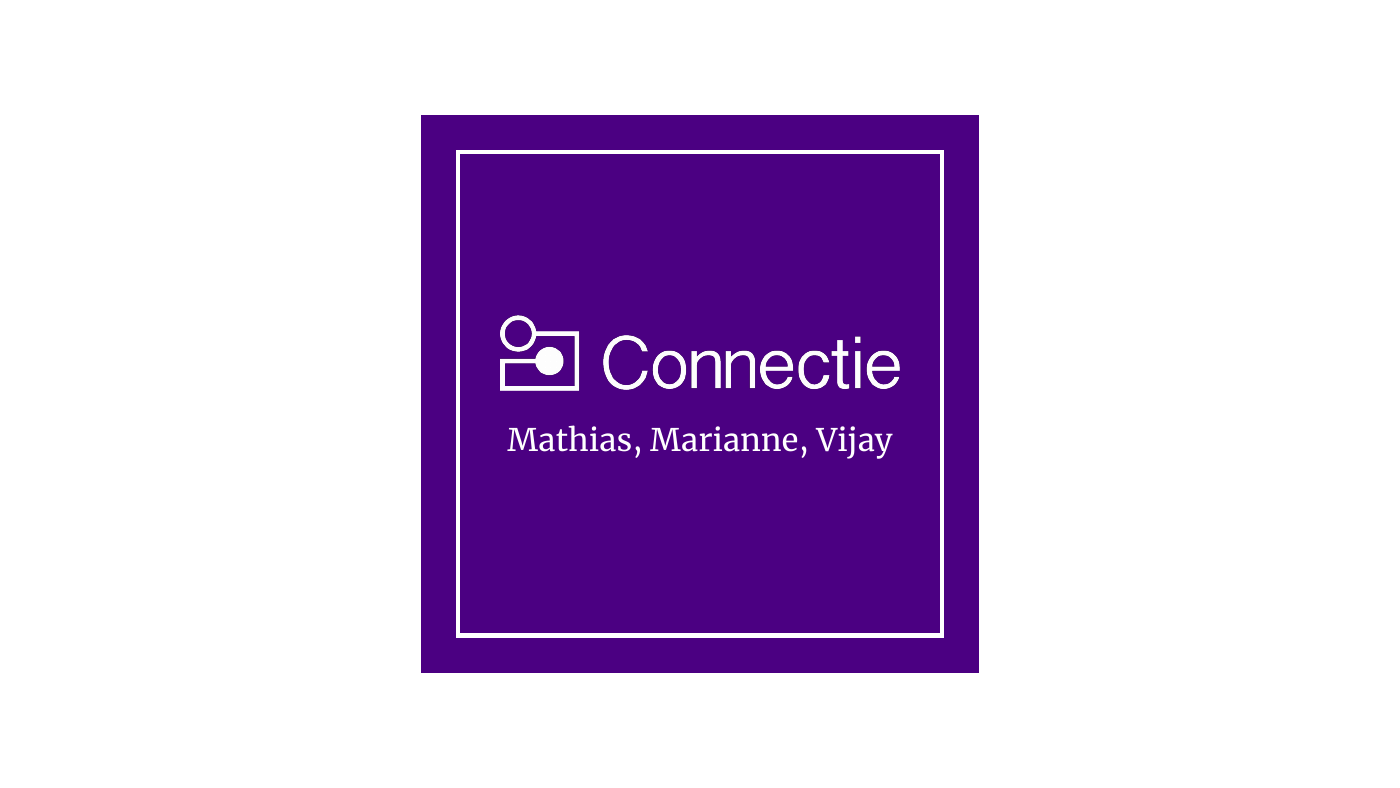 Original Connectie presentation with its purple identity and team credits